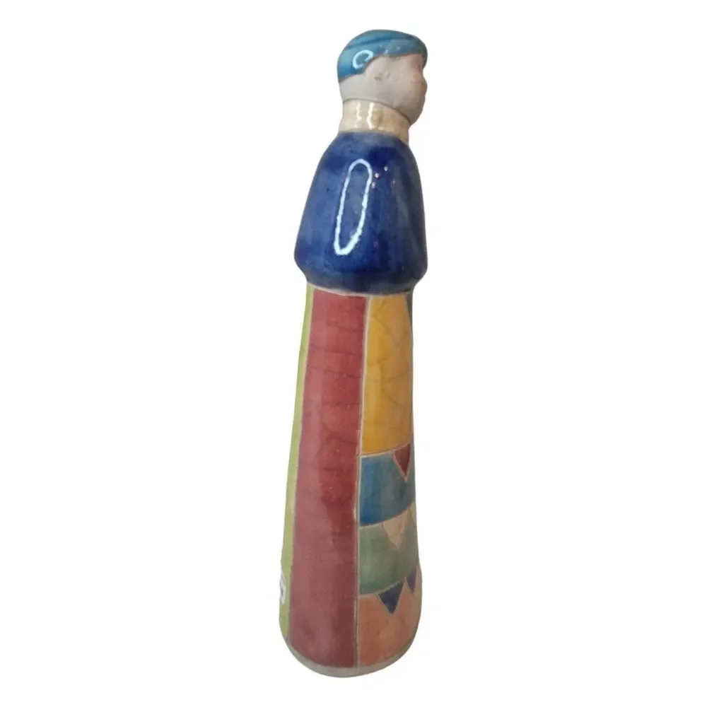 The Finex Raku South African Figurine Xhosa Woman‎ Handmade Signed By Artist 8”